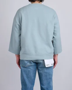 Hot visvim Jumbo SB Crew Sweat 3/4 DMGD Lt.Green