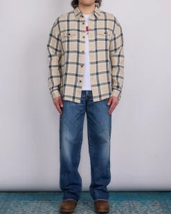 Outlet visvim Lumber Check Button Shirt Longsleeve Beige