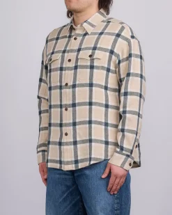 Outlet visvim Lumber Check Button Shirt Longsleeve Beige