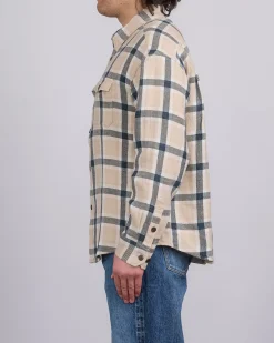 Outlet visvim Lumber Check Button Shirt Longsleeve Beige