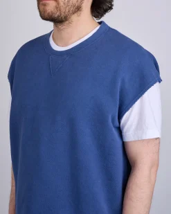 New visvim Mondo Crew Sweat SL DMGD Navy