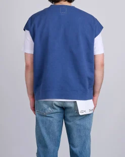 New visvim Mondo Crew Sweat SL DMGD Navy