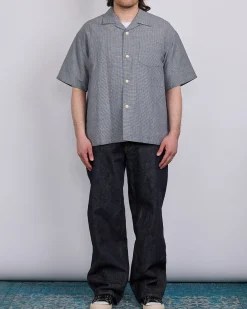 Outlet visvim Wallis Down Button Shirt SS Santome Grey